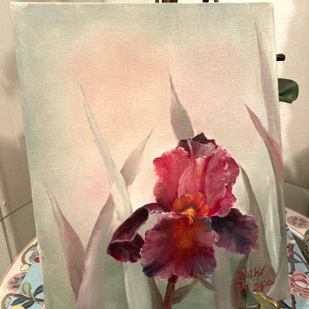 “Last Call” Iris Oil Painting 8” x 10”